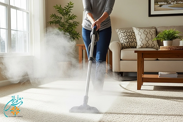 Carpet cleaning with steam